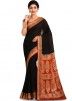 Black And Red Woven Indian Silk Saree