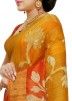 Yellow And Orange Woven Silk Saree