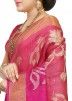 Pink And Magenta Woven Silk Saree