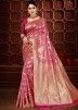 Pink Woven Indian Banarasi Saree