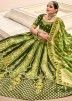 Green Gota Work Lehenga Choli In Silk