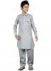 Buy Readymade Grey Linen Kids Pathani Suit for Boys Online USA
