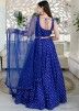 Blue Sequins Embellished Georgette Lehenga Choli
