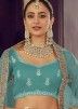 Turquoise Stone Embellished Lehenga Choli For Bridesmaid