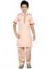 Readymade Peach Linen Kids Pathani Suit for Boys Online Shopping USA