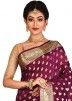 Magenta Woven Pure Banarasi Silk Bridal Saree