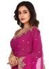 Magenta Embroidered Georgette Saree With Blouse