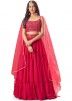 Pink Embroidered Lehenga Choli In Tiered Style