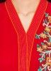 Red Asymmetrical Readymade Georgette Salwar Suit