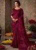 Indian Magenta Shaded Art Silk Cocktail Saree With Blouse