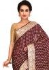 Woven Pure Silk Brown Saree With Blouse