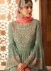Green Embroidered Bell Sleeved Sharara Suit