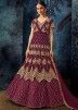 Purple Twin Layered Embroidered Anarkali Suit