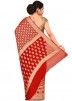 Red Pure Silk Woven Bridal Saree With Blouse