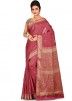 Pink Woven Bridal Indian Silk Saree With Blouse 