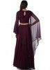 Maroon Hand Embroidered Cape Style Top with Skirt 
