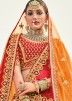 Red Embroidered Lehenga Choli For Brides