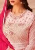 Light Pink Embroidered Straight Cut Salwar Kameez