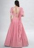 Pink Sequins Embellished Georgette Lehenga 