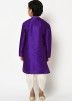 Purple Angrakha Style Readymade Kurta With Dhoti