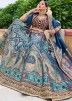 Blue Zari Woven Banarasi Silk Lehenga Choli