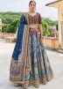Blue Zari Woven Banarasi Silk Lehenga Choli