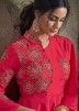 Rani Pink Readymade Gown Style Salwar Kameez 