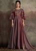 Shaded Brown Readymade Gown Style Salwar Kameez 