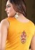 Yellow Readymade Embroidered Anarkali Suit