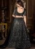 Black Sequins Embellished Lehenga Choli In Net