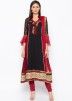 Readymade Black and Maroon Georgette Pant Suit