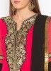 Readymade Red Embroidered Georgette Gharara Suit