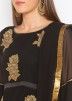 Readymade Black Georgette Embroidered Gharara Suit