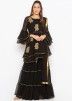 Readymade Black Georgette Embroidered Gharara Suit
