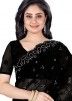 Black Embroidered Heavy Border Saree With Blouse