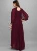 Maroon Readymade Georgette Gown