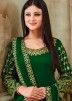 Green Art Silk Mirror Work Punjabi Suit