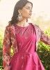 Pink Sequined Cotton Readyamde Gown With Jacket