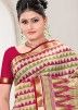 Multicolor Pure Silk Printed Saree With Blouse