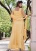 Yellow Georgette Readymade Kameez With Dupatta