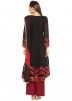 Black And Maroon Readymade Georgette Pant Suit