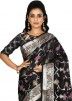 Black Floral Woven Banarasi Silk Saree