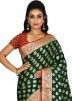 Green Pure Banarasi Silk Woven Bridal Saree