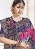 Multicolor Viscose Woven Saree With Blouse
