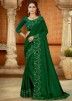 Green Satin Heavy Border Embroidered Saree