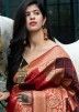 Red Banarasi Silk Woven Saree With Blouse