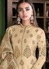 Golden Satin Embroidered Palazzo Suit