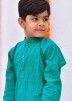 Turquoise Kids Readymade Cotton Kurta Pyjama