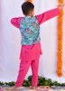 Pink Kids Readymade Kurta Pajama With Jacket