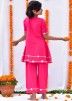 Pink Readymade Pant Salwar Kameez For Kids